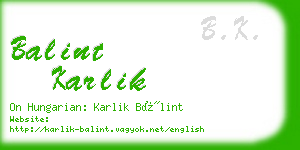 balint karlik business card